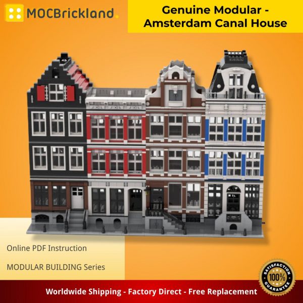 MODULAR BUILDING MOC 48643 51061 47824 46108 Genuine Modular Amsterdam Canal House MOCBRICKLAND 6