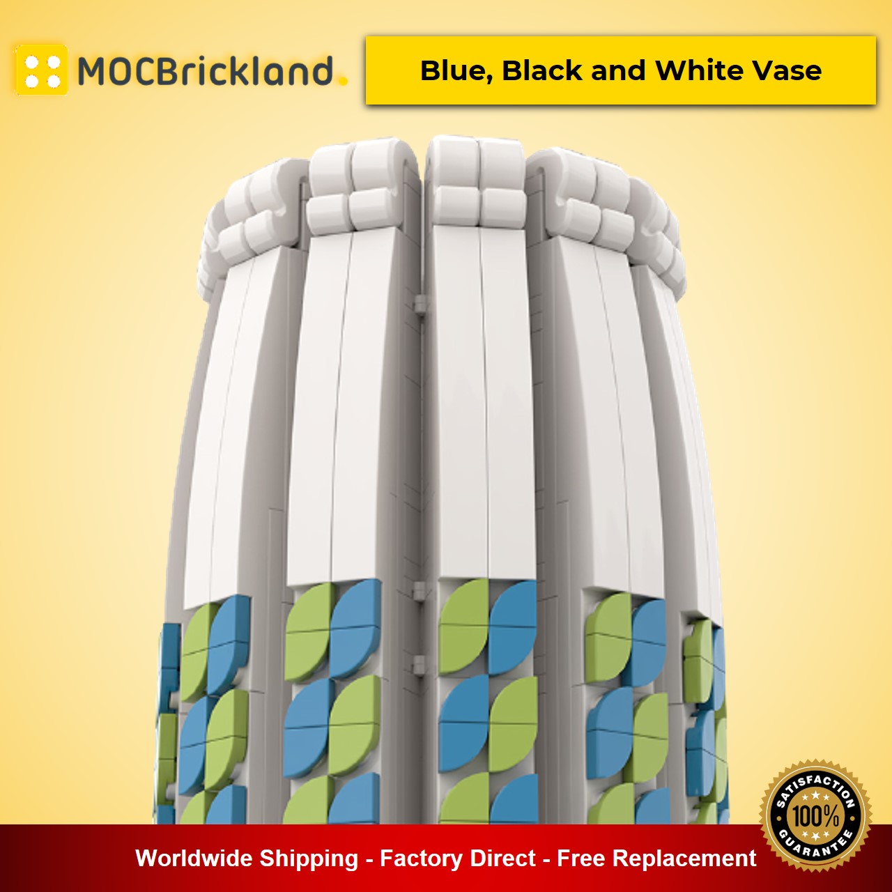 creator moc 90084 90085 90086 blue black and white vase compatible with moc flower bouquet 10280 40461 and 40460 mocbrickland 2897 1