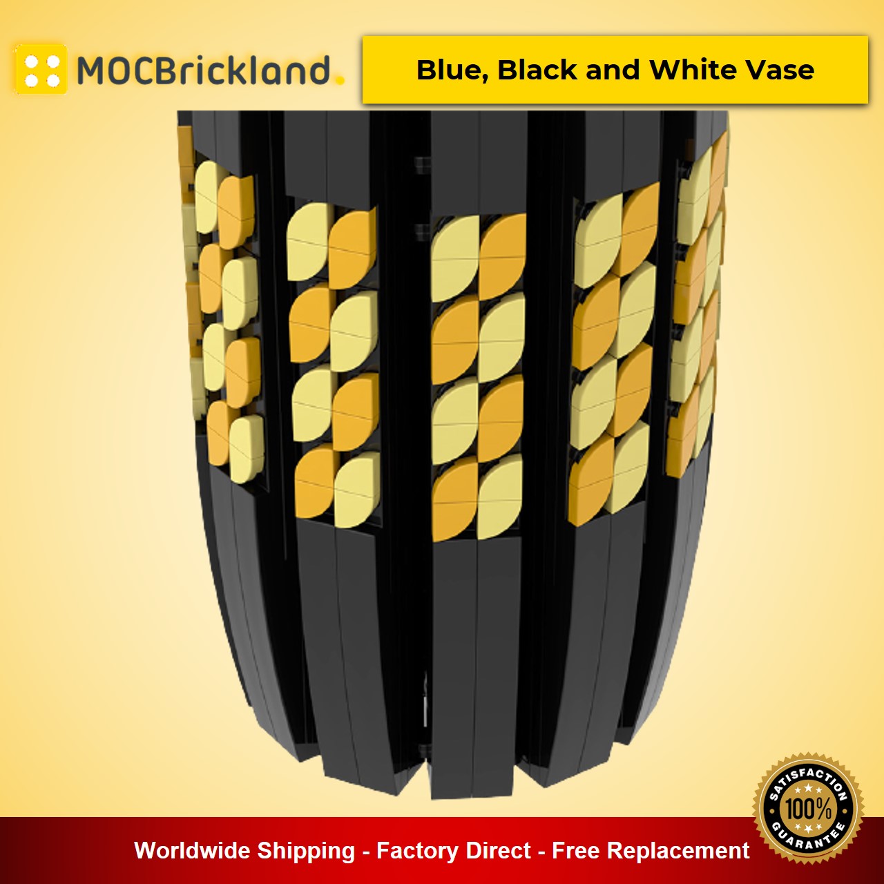 creator moc 90084 90085 90086 blue black and white vase compatible with moc flower bouquet 10280 40461 and 40460 mocbrickland 6625 1