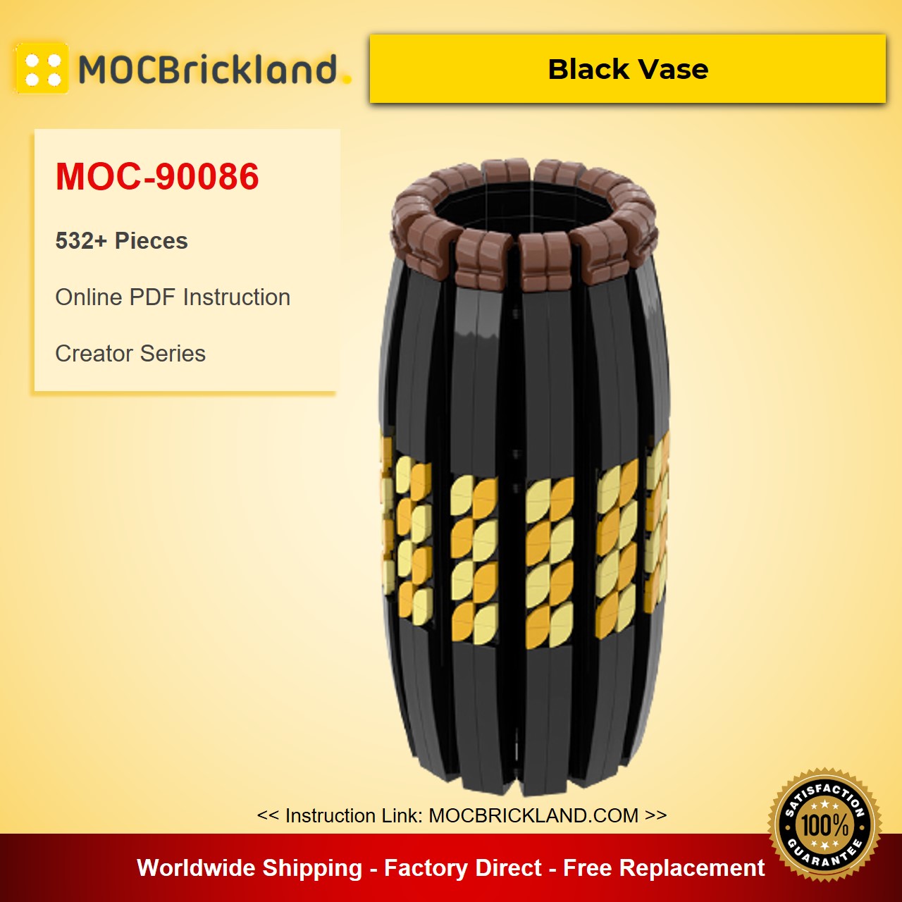 creator moc 90084 90085 90086 blue black and white vase compatible with moc flower bouquet 10280 40461 and 40460 mocbrickland 7964 1