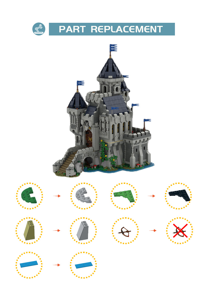 MODULAR BUILDING MOC-101775 Black Falcon Knight’s Castle (31120 “Medieval Castle” Alternate Build) MOCBRICKLAND