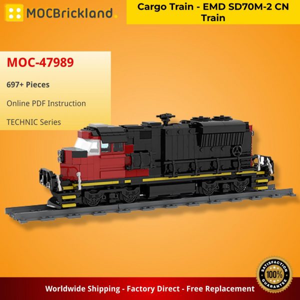 MOCBRICKLAND MOC 47989 Cargo Train EMD SD70M 2 CN Train