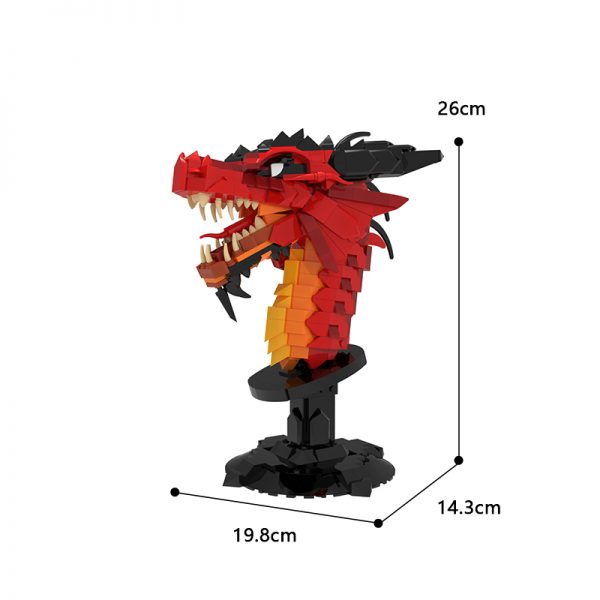 MOCBRICKLAND MOC 89621 Dragon Head Chi Xiao Original Design 8