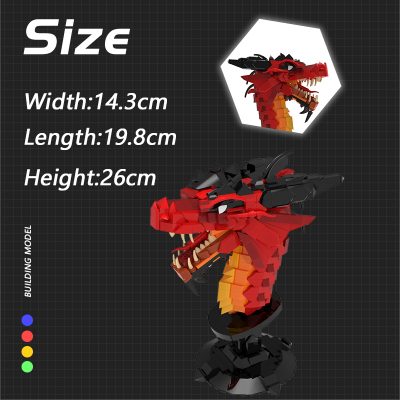 MOCBRICKLAND MOC 89621 Dragon Head Chi Xiao Original Design 9