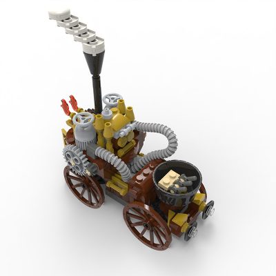 MOCBRICKLAND MOC 2406 Olivers Marvellous Self Moving Carriage Steampunk 3
