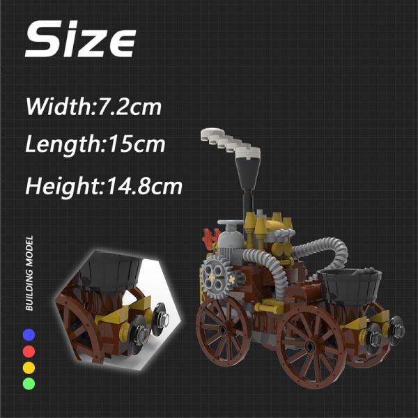 MOCBRICKLAND MOC 2406 Olivers Marvellous Self Moving Carriage Steampunk 8