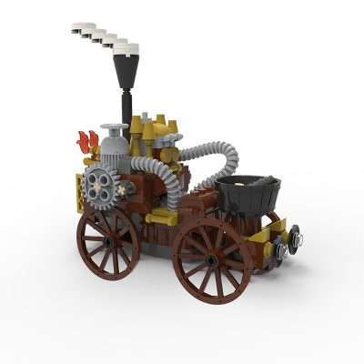 MOCBRICKLAND MOC 2406 Olivers Marvellous Self Moving Carriage Steampunk 9