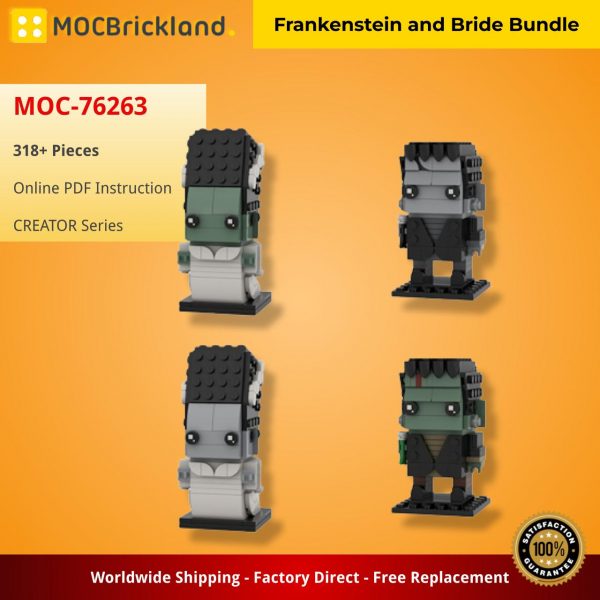 MOCBRICKLAND MOC 76263 Frankenstein and Bride Bundle