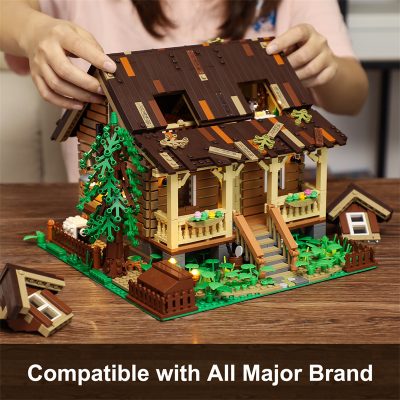 Modular Building FUNWHOLE FH9001 Wood Cabin with Light parts 4