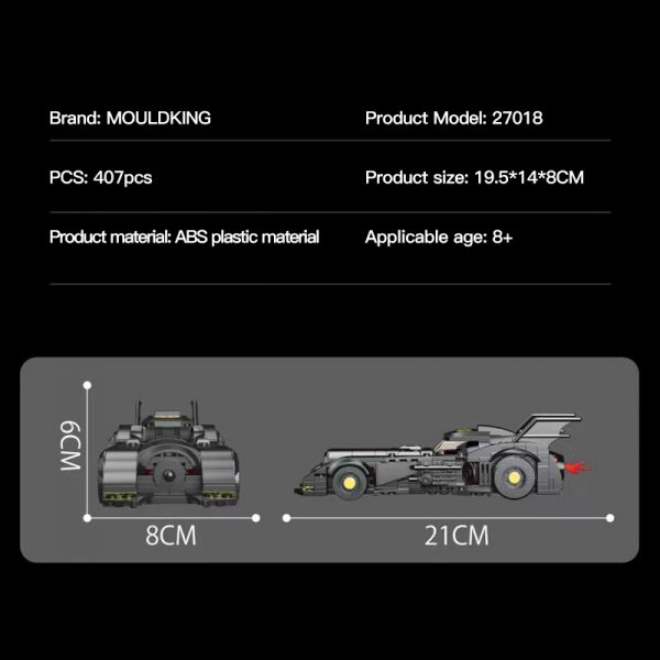Movie Mould King 27018 Static Version Bat Sports Car 2