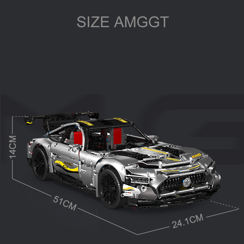 Technic Mould King 13126 Black Plating Motor AMG GT R