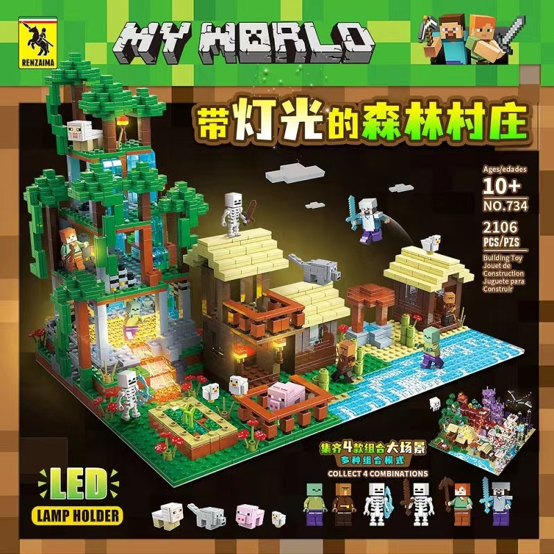 Creator Quan Guan 734 My World Forest Village With Lights