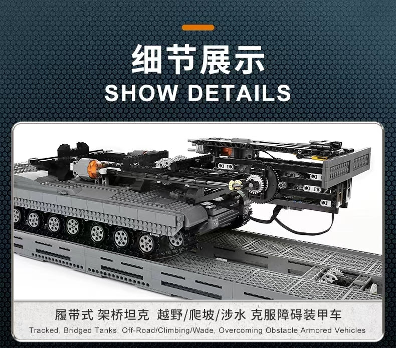 Military Mould King 20002 RC Bridge Tank