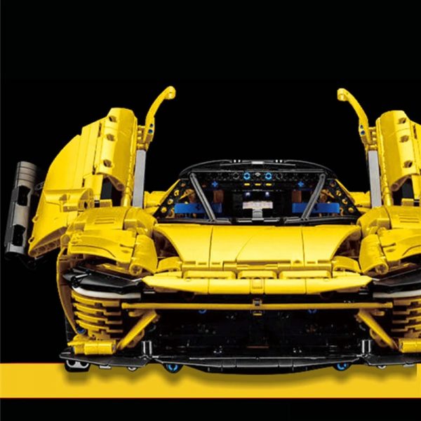 Technic MOC 43143 Yellow Ferrari Sports Car 4