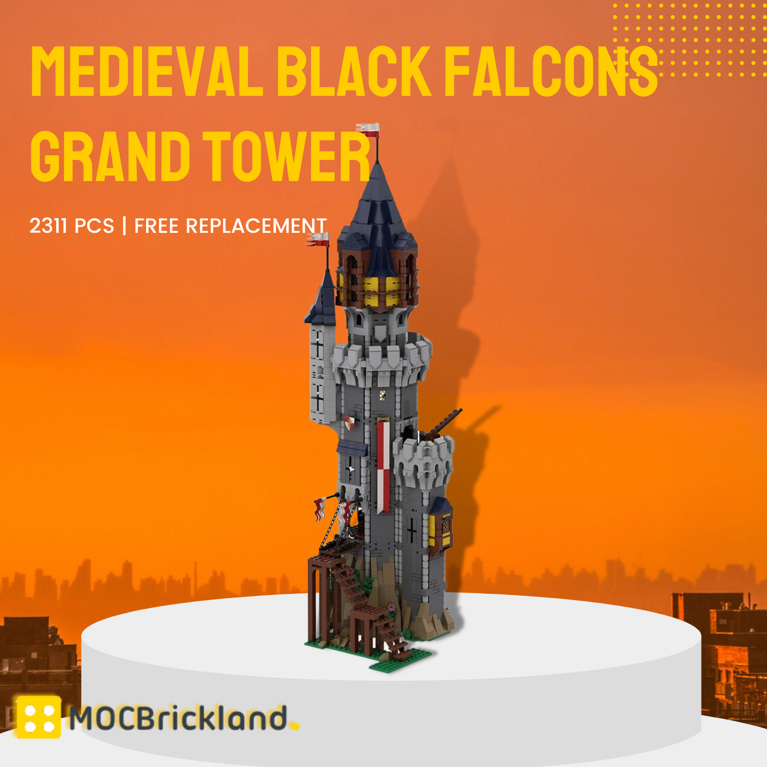 Modular Building MOC-123471 Medieval Black Falcons Grand Tower MOCBRICKLAND