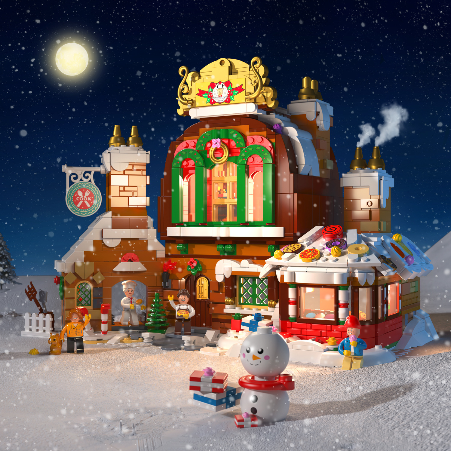 Creator ZHEGAO DZ6025 Christmas Gingerbread House 