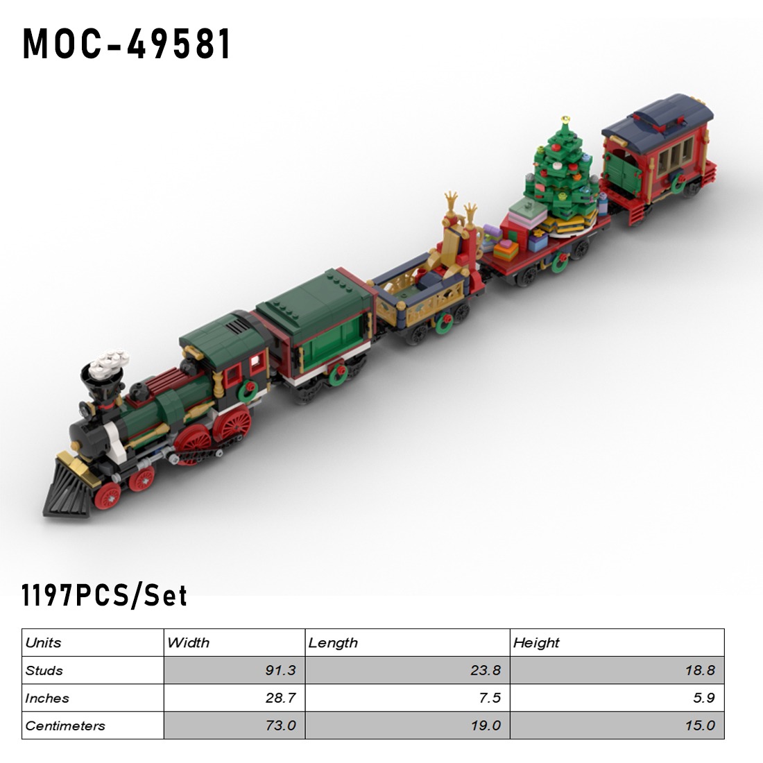 Creator MOC-49581 Christmas Themed Train MOCBRICKLAND