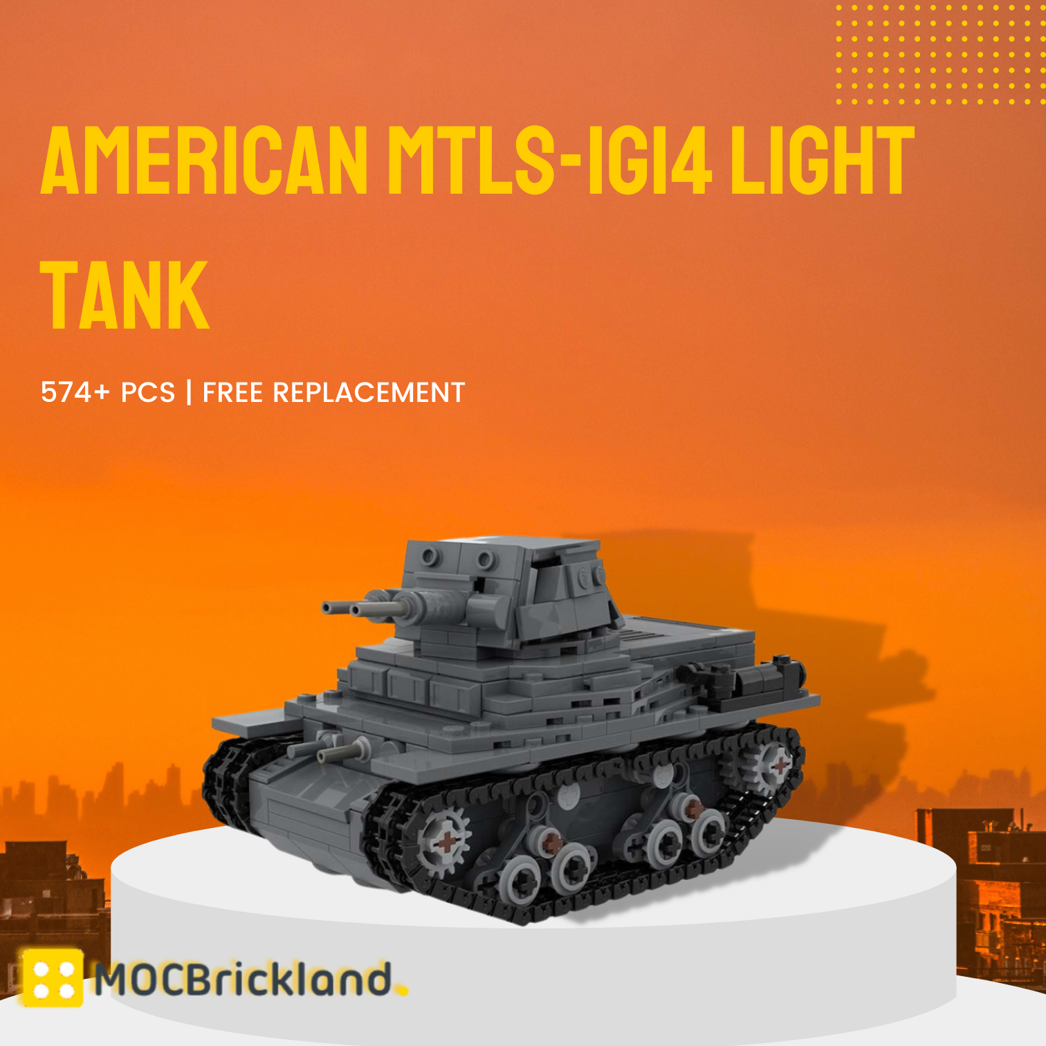 Military MOC-89516 American MTLS-1G14 Light Tank MOCBRICKLAND