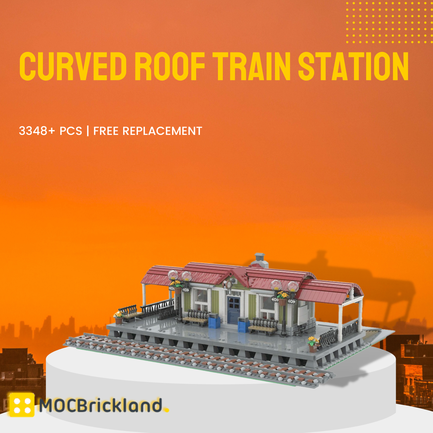 Curved Roof Train Station MOC 92280