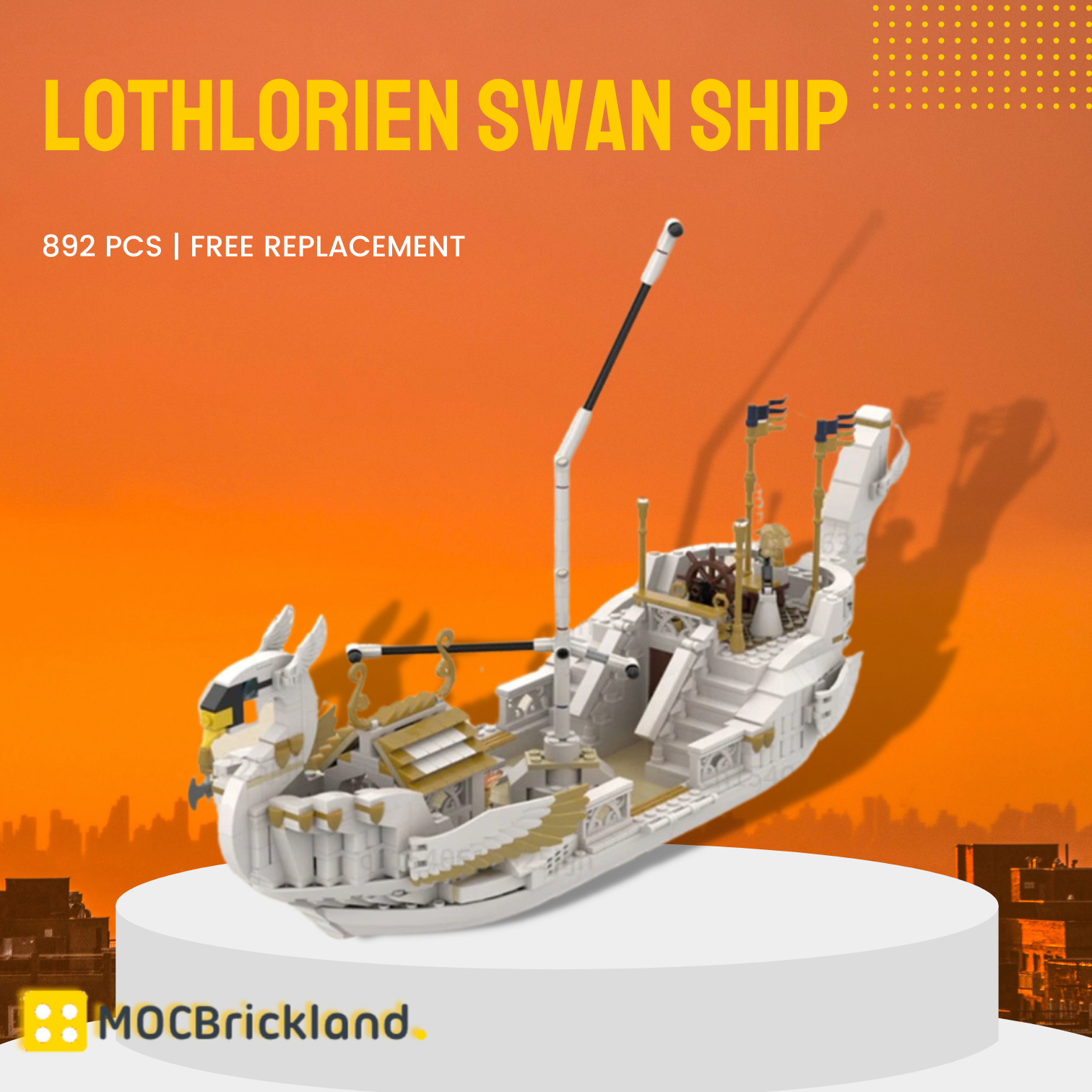 Lothlorien Swan Ship MOC 125575 1