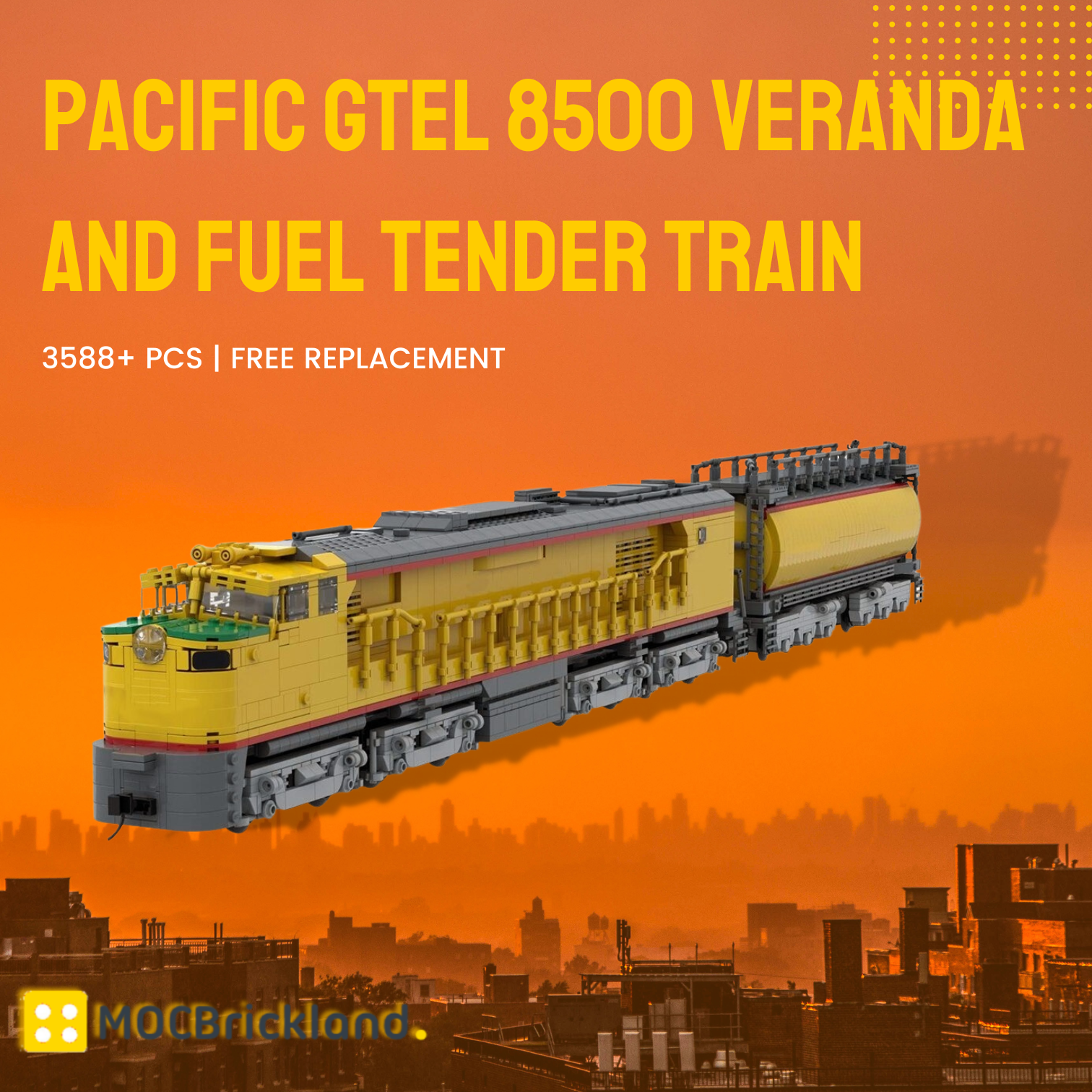 Technic MOC-118323 Pacific GTEL 8500 Veranda And Fuel Tender Train MOCBRICKLAND 