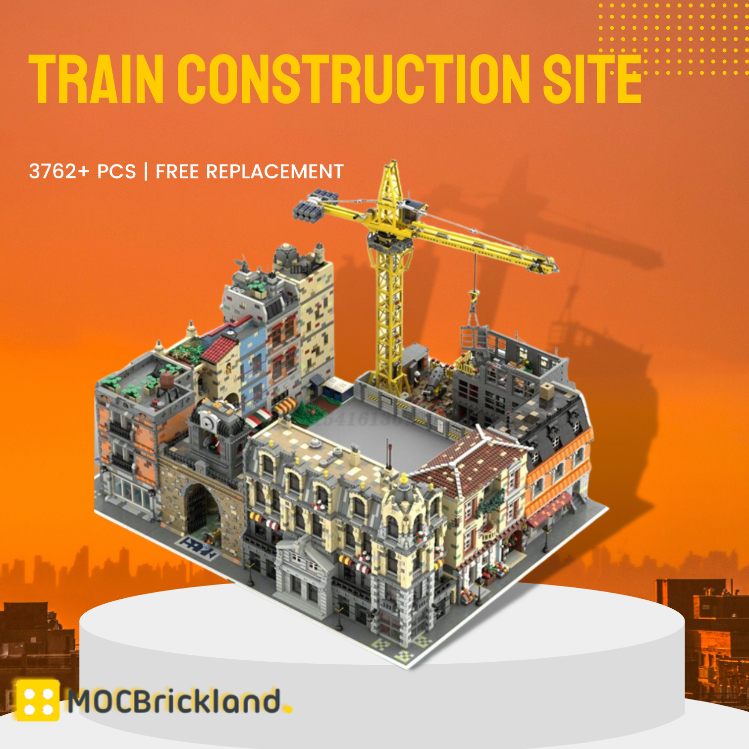 Modular Building MOC-1228 Train Construction Site MOCBRICKLAND