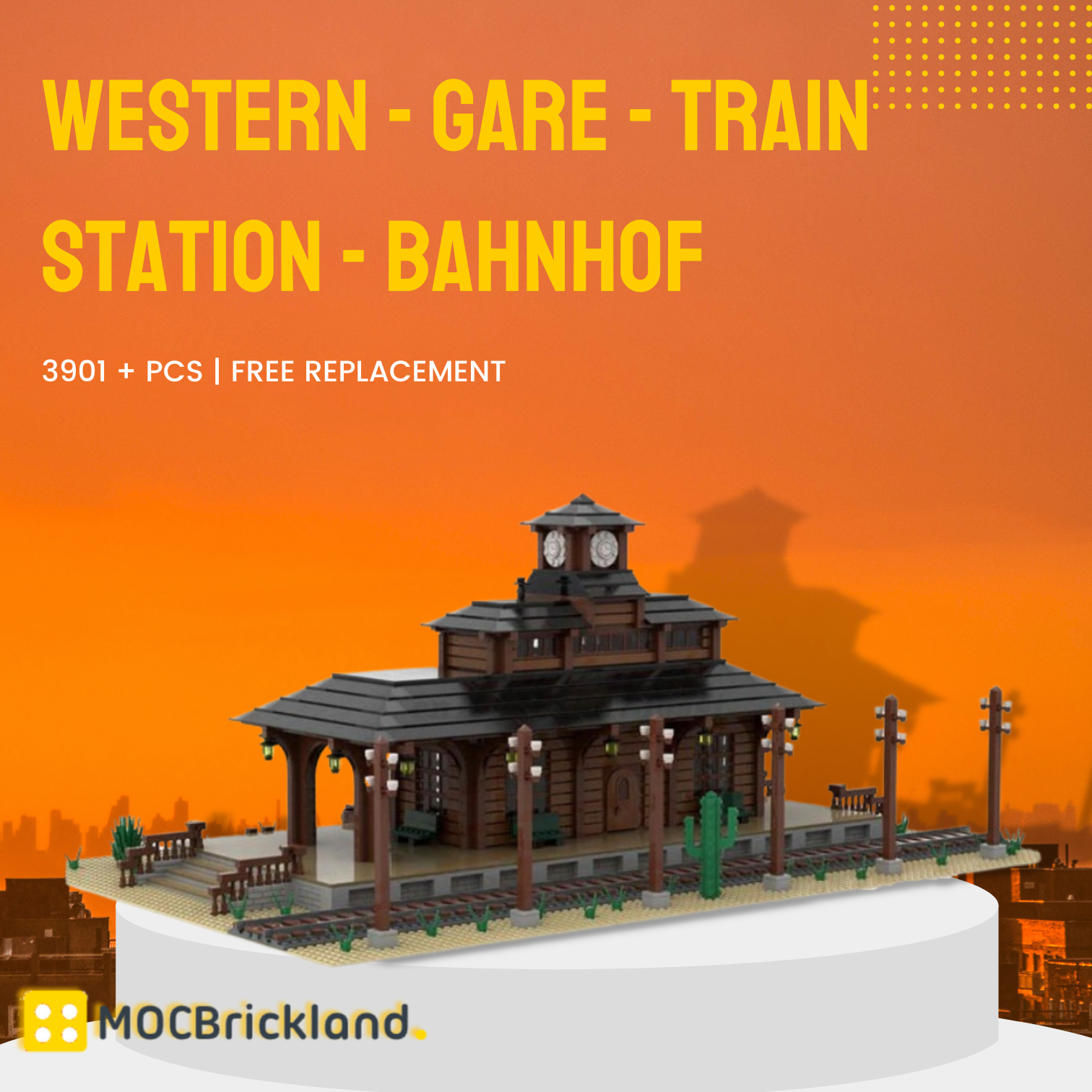 Modular Building MOC-126926 Western – Gare – Train Station – Bahnhof MOCBRICKLAND