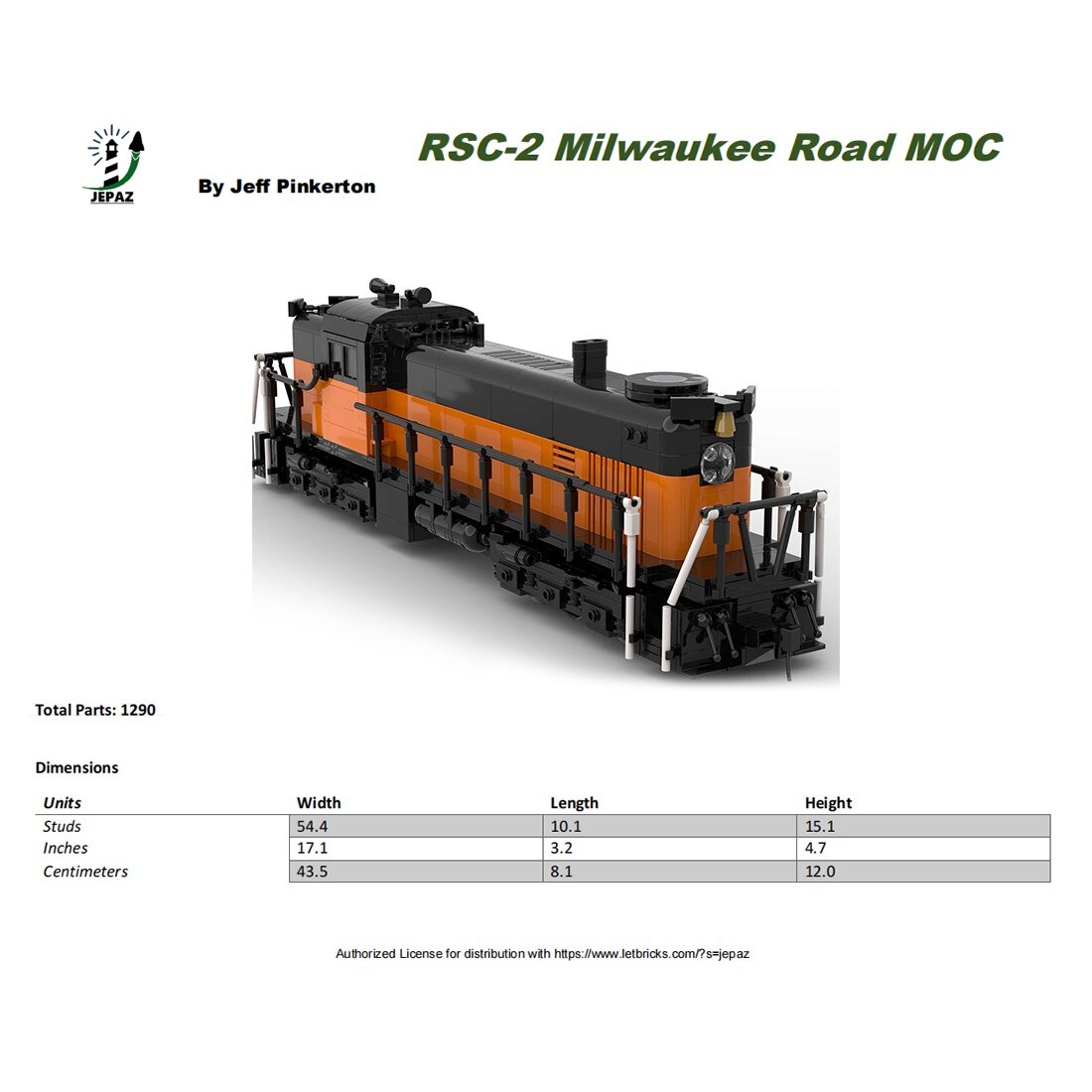 Technic MOC-117020 RSC-2 Milwaukee Road Train MOCBRICKLAND