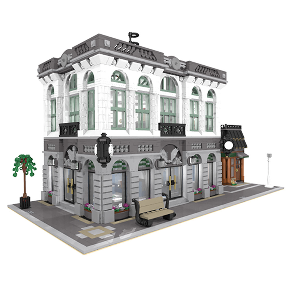 MOC 10811 Brick Bank with Coffee Shop 2
