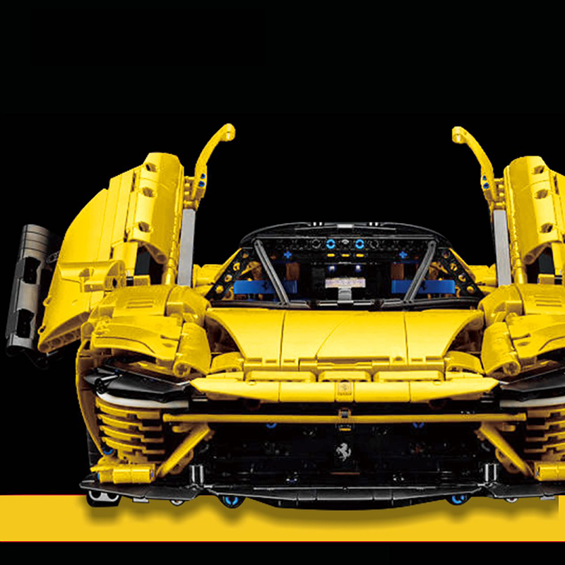 Custom 43143 Technic Yellow Ferrari Sports Car 3