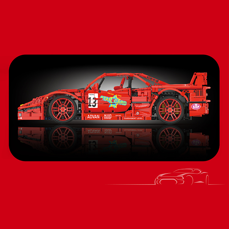 Mould King 13095 Motor Ferrari F40 LM Sports Car 1