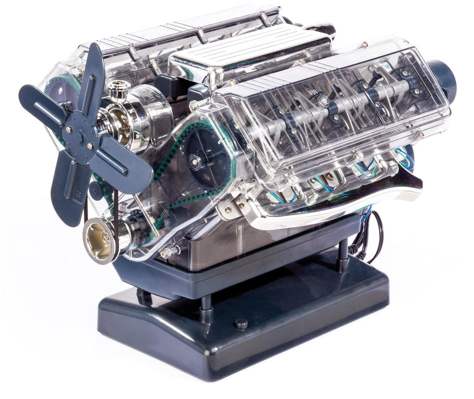 250pcs MINI V8 Engine Model Assembly Kit Transparent Visual Runnable Birthday Gift Toys STEAM