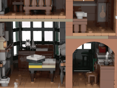 Modular Building MOC Factory 228435 Winter Village Scrooge & Marley Building Blocks 3 letbricksmoc 228435 winter villa 1