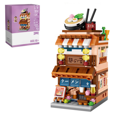 Modular Building MOC Factory 421 City Mini Japanese Street Ramen Shop 4 letbricks 412pcs city mini japan